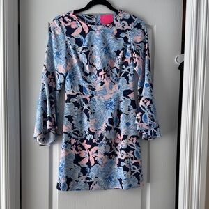 Lilly Pulitzer Floral Dress in Blue and Pink